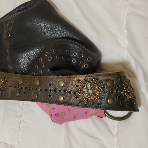 Betsey Johnson Black Studded Hobo Bag - Picture 11 of 16